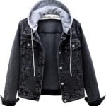 Women's Casual Detachable Hoodie Denim Jacket