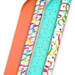 Reversible Birthday Wrapping Paper Rolls, 2-Rolls (Confetti, Dots)