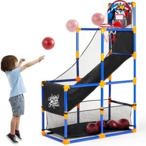 Tower Game with 22 Cards, Giant Tumble Balance Game for Kids, Family Games for Kids and Adults