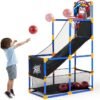Arcade Basketball Game Set with 4 Balls and Hoop for Kids 3+ Years